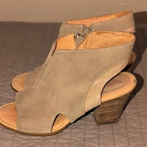 B.O.C. Taupe Peep Toe Heeled Sandals